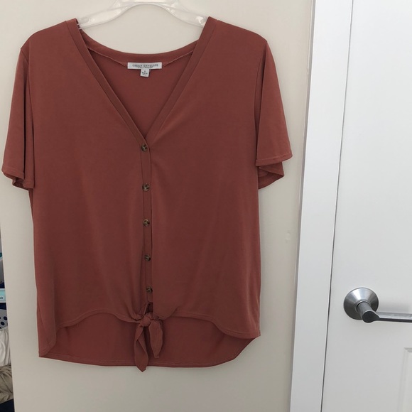 Green Envelope Tops - Tie @ Bottom T-shirt